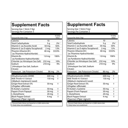 Supplement facts label with detailed nutritional information on a white background